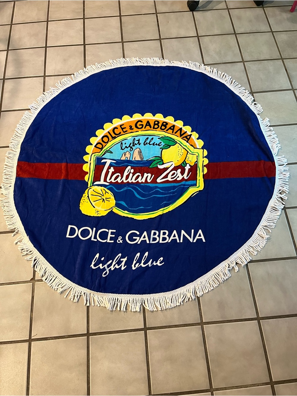 Dolce & Gabbana Round Italian Zest Beach Towel